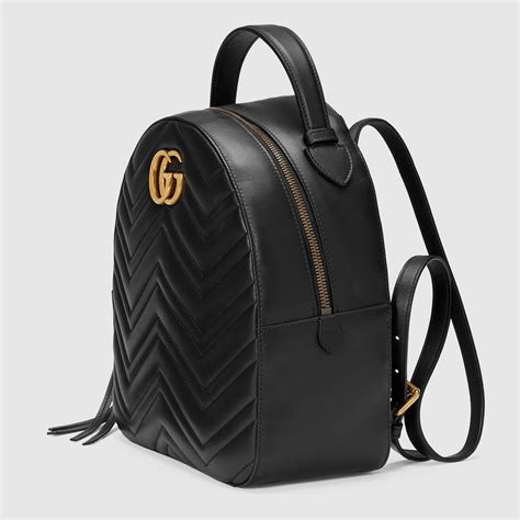 gucci gg marmont quilted leather backpack black women's|Gucci Marmont camera bag small.